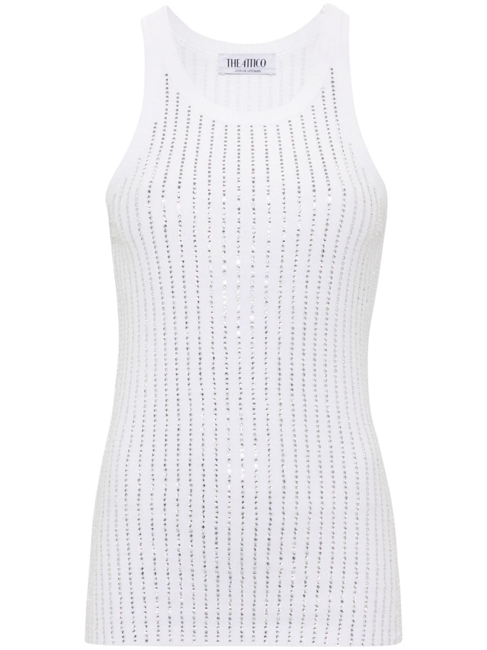 THE ATTICO Ribbed Knit Scoop Neck Top