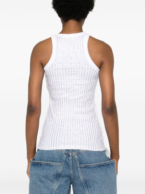 THE ATTICO Ribbed Knit Scoop Neck Top