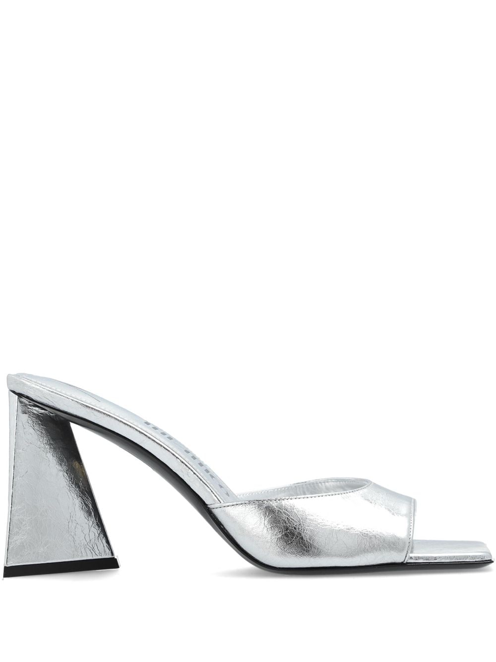 THE ATTICO Mini Metallic Crinkled Leather Flat Sandals