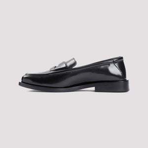 THE ATTICO Chic Black Leather Loafers with 1-inch Heel