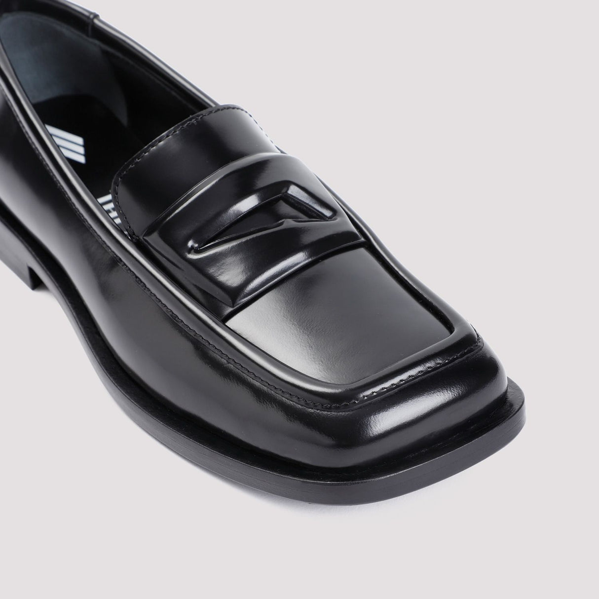 THE ATTICO Chic Black Leather Loafers with 1-inch Heel