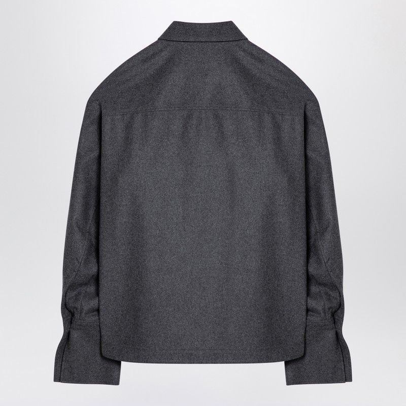 THE ATTICO Elegant Grey Wool-Blend Shirt with Asymmetrical Hem