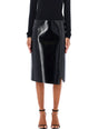 PHILOSOPHY DI LORENZO SERAFINI High-Waist Patent Leather Midi Skirt - Size 40