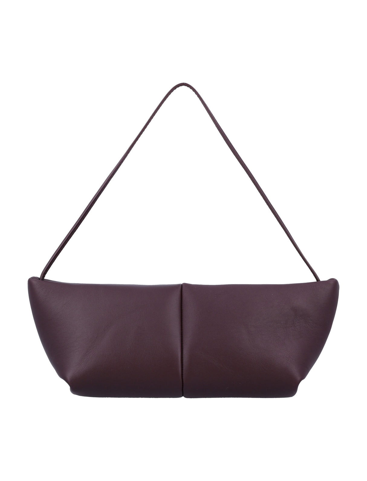 MAEDEN Burgundy Leather Mini Clutch Bag with Shoulder Strap