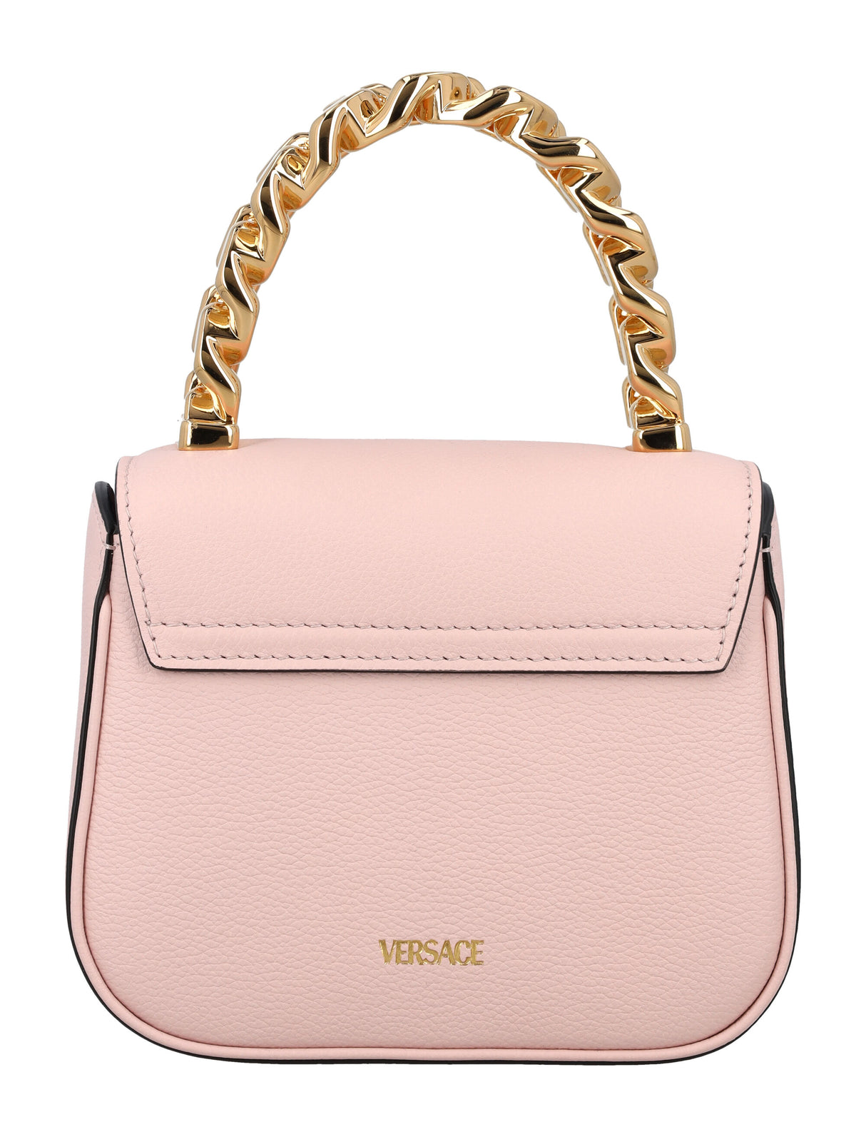 VERSACE Medusa Mini Top Handle Leather Bag - 5.3"H x 6.7"W x 2.75"D