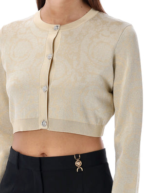 VERSACE Baroque Mini Cardigan with Metallic Jacquard