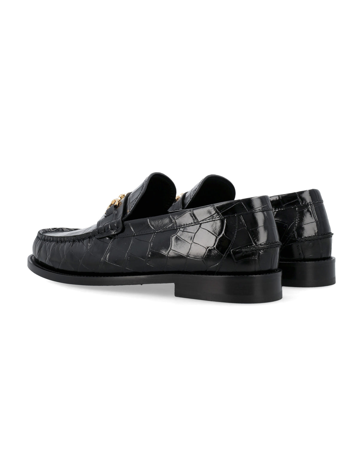 VERSACE Luxury Croc-Embossed Leather Loafers