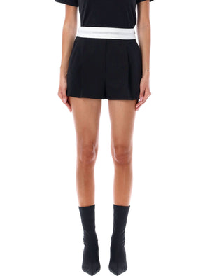 ALEXANDER WANG Chic Pleated Mini Shorts with Elastic Waistband