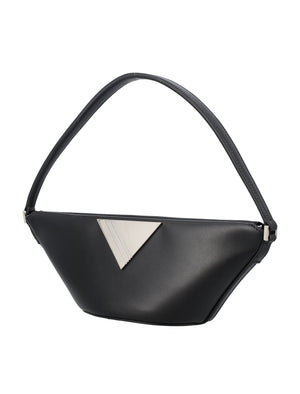 THE ATTICO Elegant Mini Triangle Flap Leather Handbag