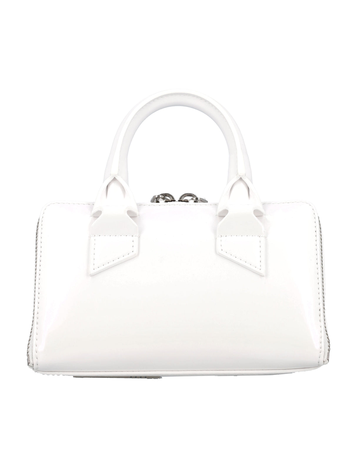 THE ATTICO Elegant Mini Craquelle Leather Handbag with Dual-Zip Closure