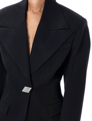 THE ATTICO Bold Shoulder Black Blazer