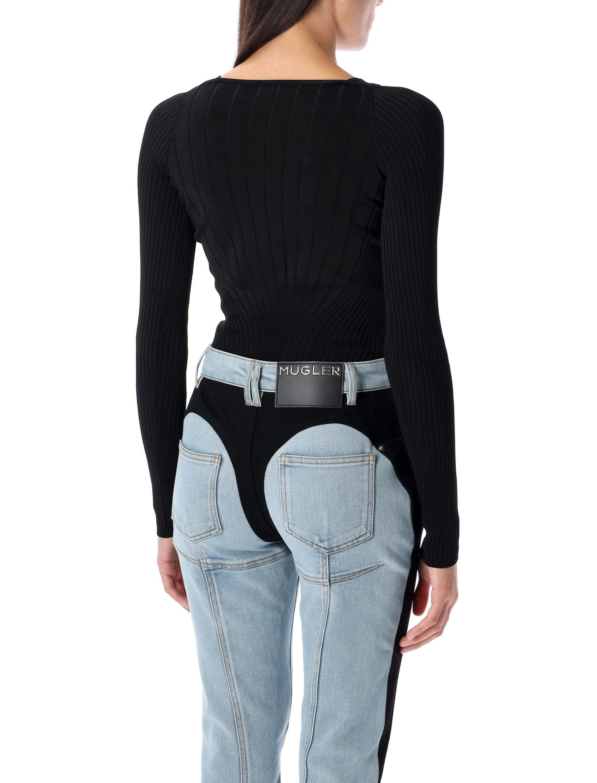 MUGLER Sculpting Knit Bodysuit - Size S