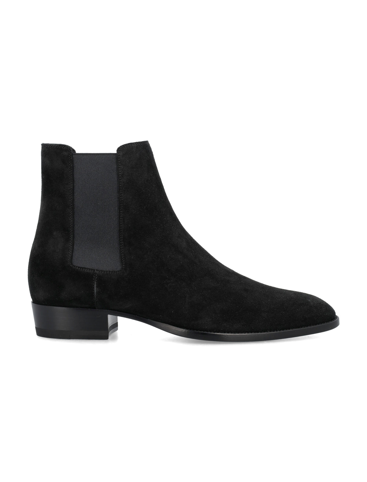 SAINT LAURENT Luxury Suede Chelsea Boots with 30mm Heel