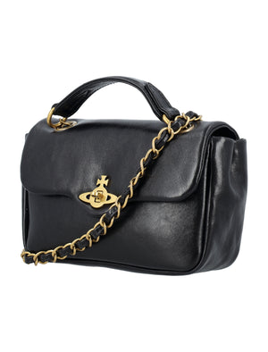 VIVIENNE WESTWOOD Elegant Mini Chain Shoulder Handbag with Iconic Emblem - 14x21x6 cm