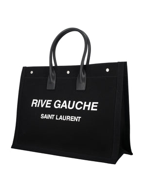 SAINT LAURENT Elegant Large Tote with Silver Accents - 36x48x16cm