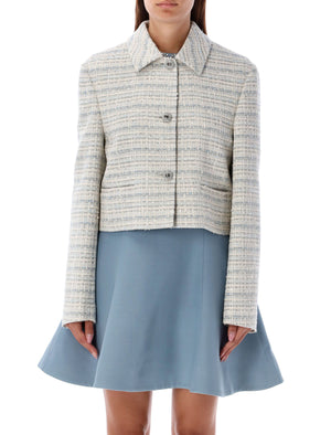 VALENTINO GARAVANI Chic Cropped Tweed Jacket