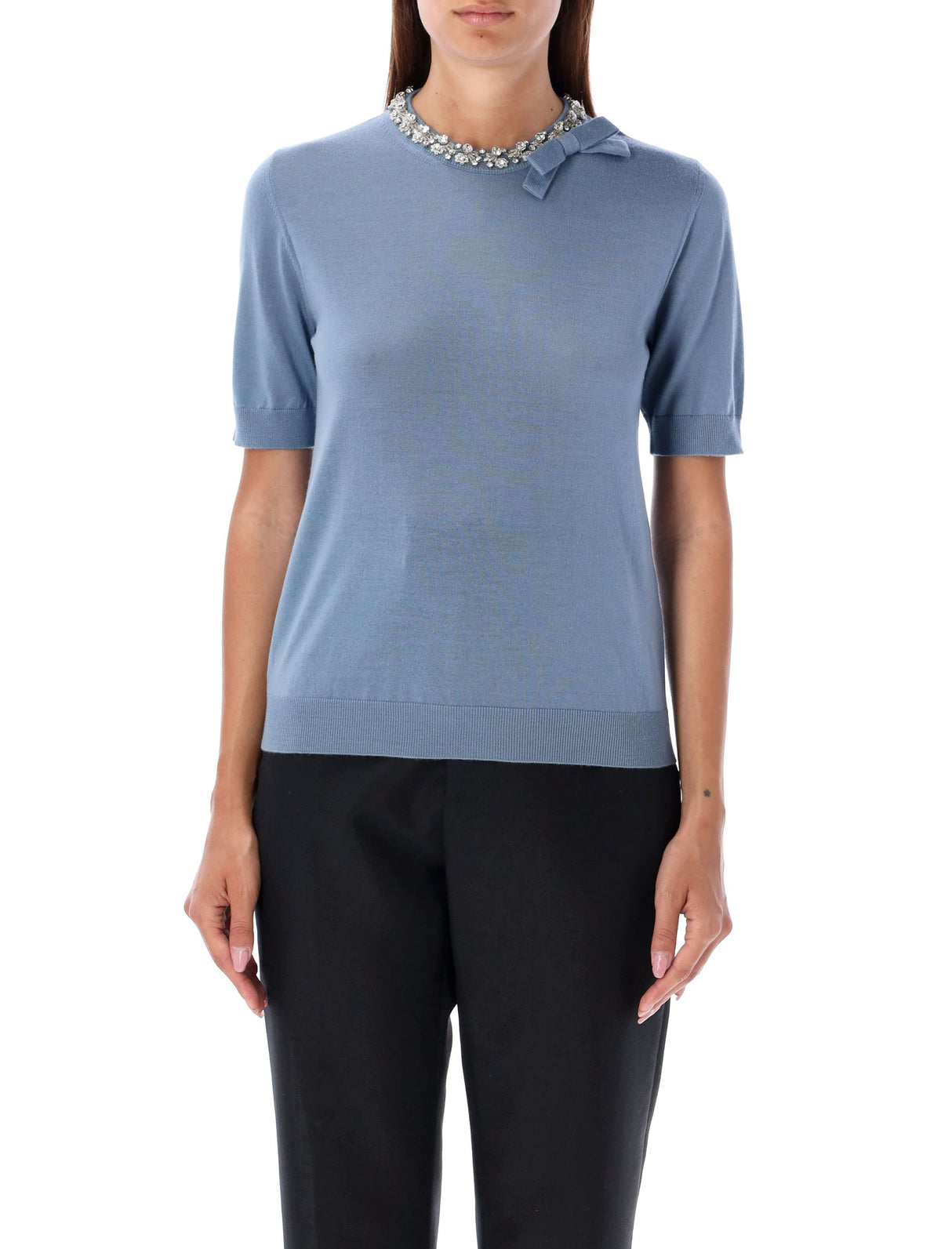 VALENTINO GARAVANI Crystal Embellished Wool Sweater