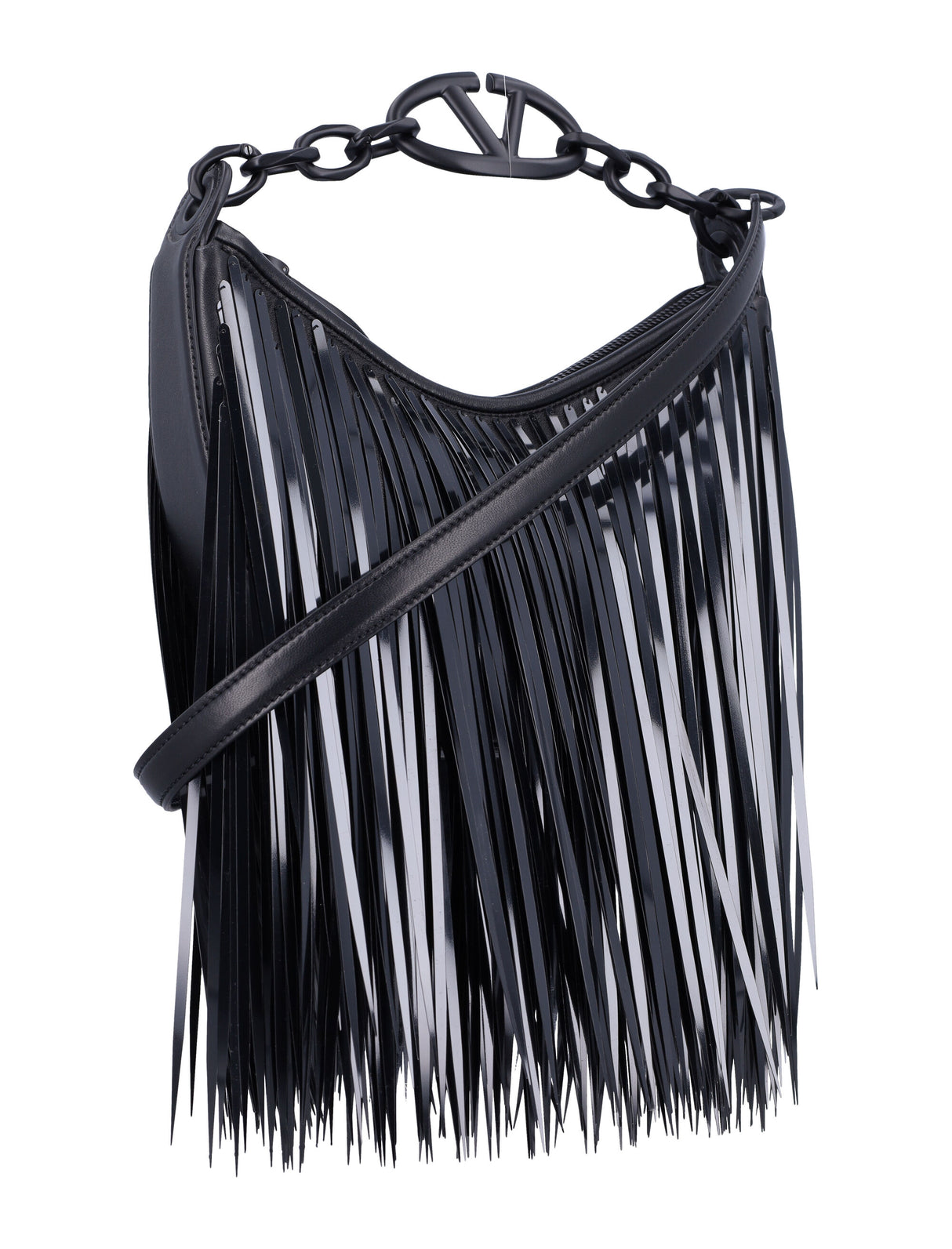 VALENTINO GARAVANI Mini Hobo Handbag with Sequin Fringes