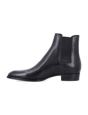 SAINT LAURENT Elegant Men's Leather Chelsea Boots