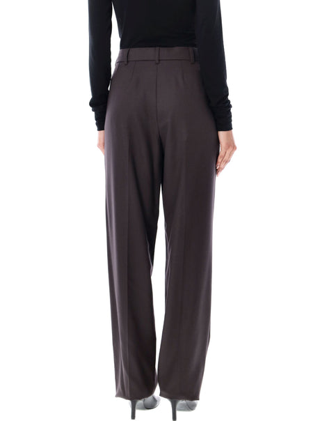 STELLA MCCARTNEY Dark Chocolate Pinced Pants for Women - FW24