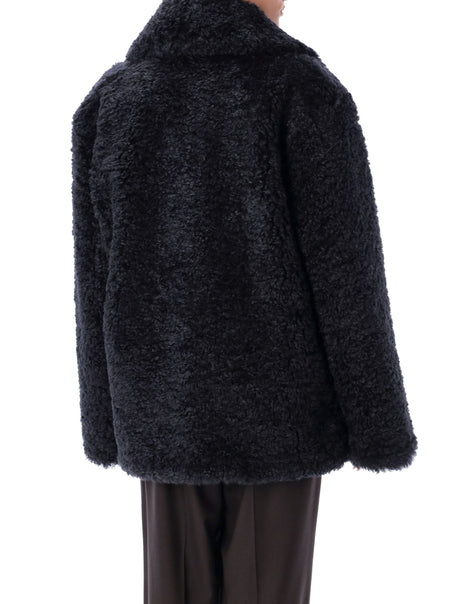 Navy Eco Fur Short Jacket for Women in FW24 by Stella McCartney