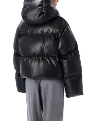 STELLA MCCARTNEY Eco-Friendly Hooded Faux Leather Down Jacket