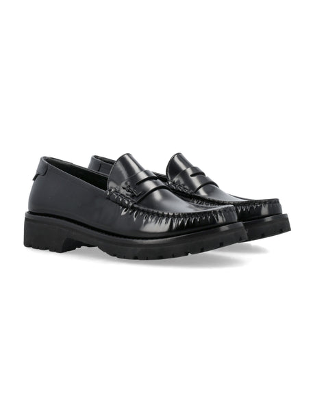 SAINT LAURENT Stylish Penny Loafers with Chunky Rubber Sole for Women - 3.5 cm Heel