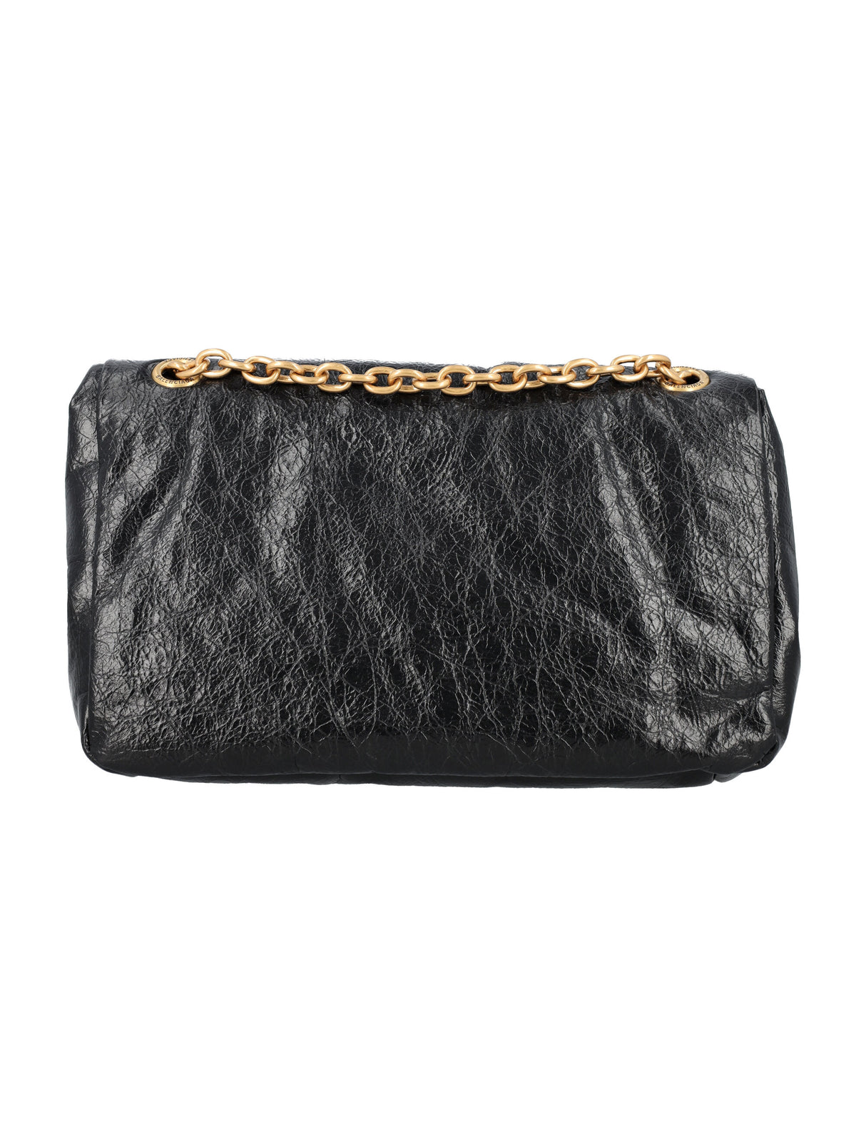 BALENCIAGA Monaco Mini Chain Handbag – Black Leather