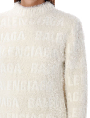 BALENCIAGA Furry Fitted Sweater in Size S