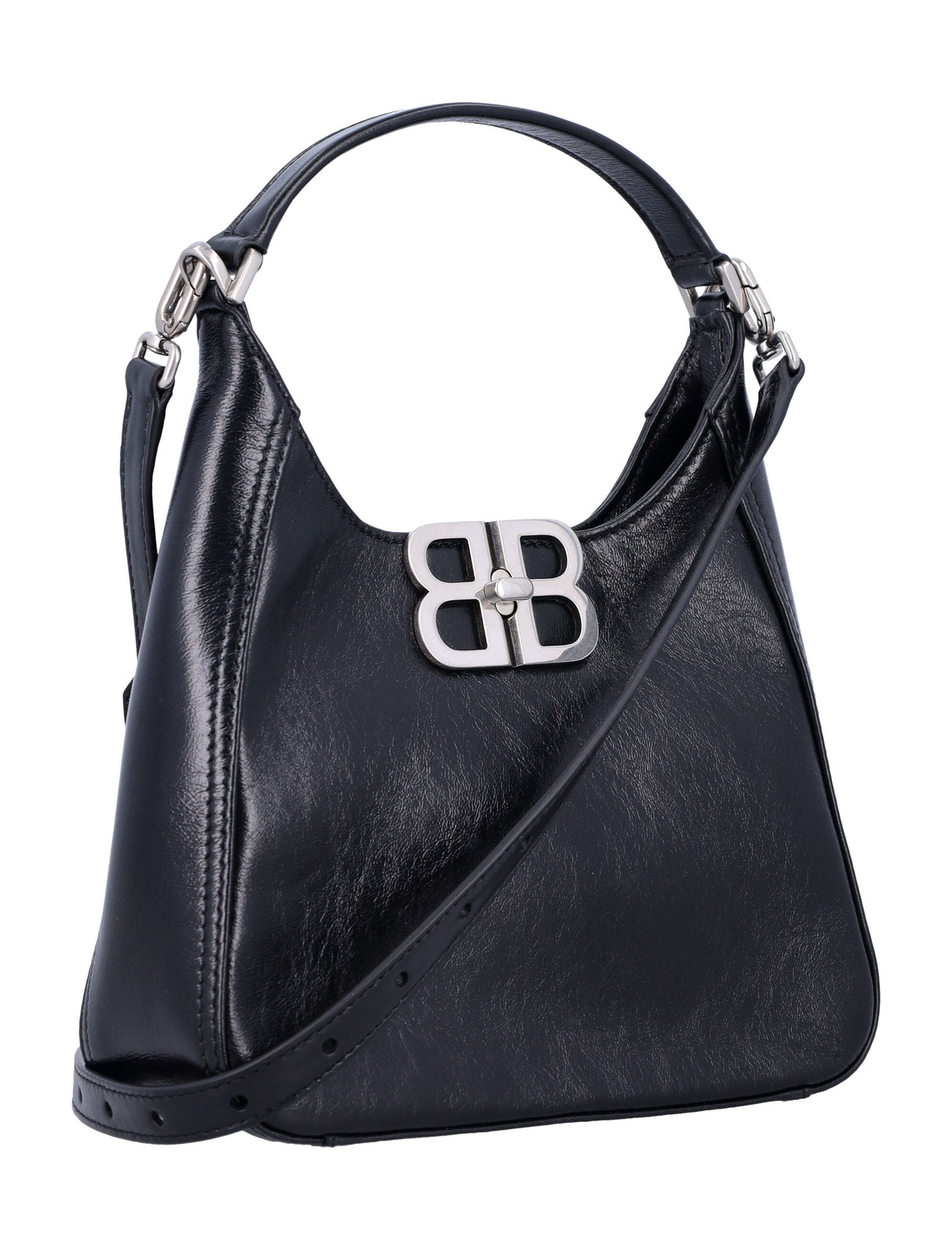 BALENCIAGA Mini Soft Leather Hobo Handbag