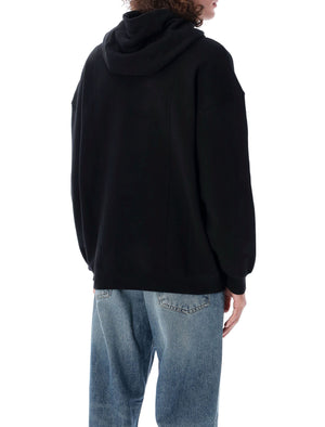 SAINT LAURENT Relaxed Fit Logo Fleece with Half-Zip Closure - Size L