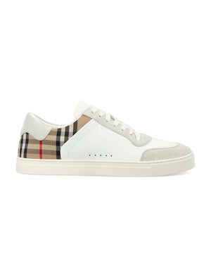 BURBERRY Vintage Check Leather and Suede Sneakers