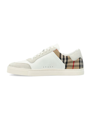 BURBERRY Vintage Check Leather and Suede Sneakers