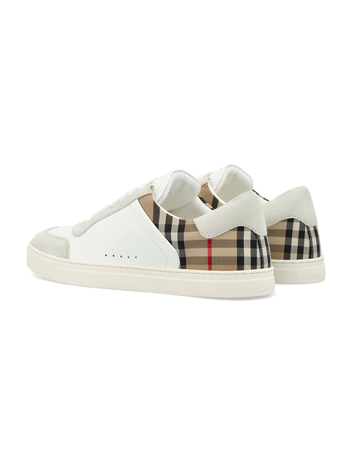 BURBERRY Vintage Check Leather and Suede Sneakers