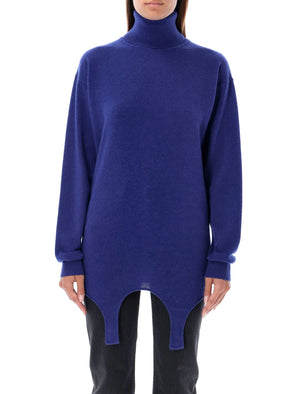 SAINT LAURENT Oversized Cashmere Sweater with Unique Hem Details - Size S