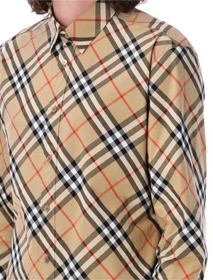 BURBERRY Classic Check Long Sleeve Shirt - Size L