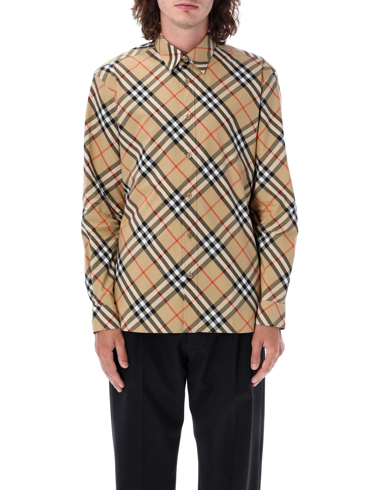 BURBERRY Classic Check Long Sleeve Shirt - Size L