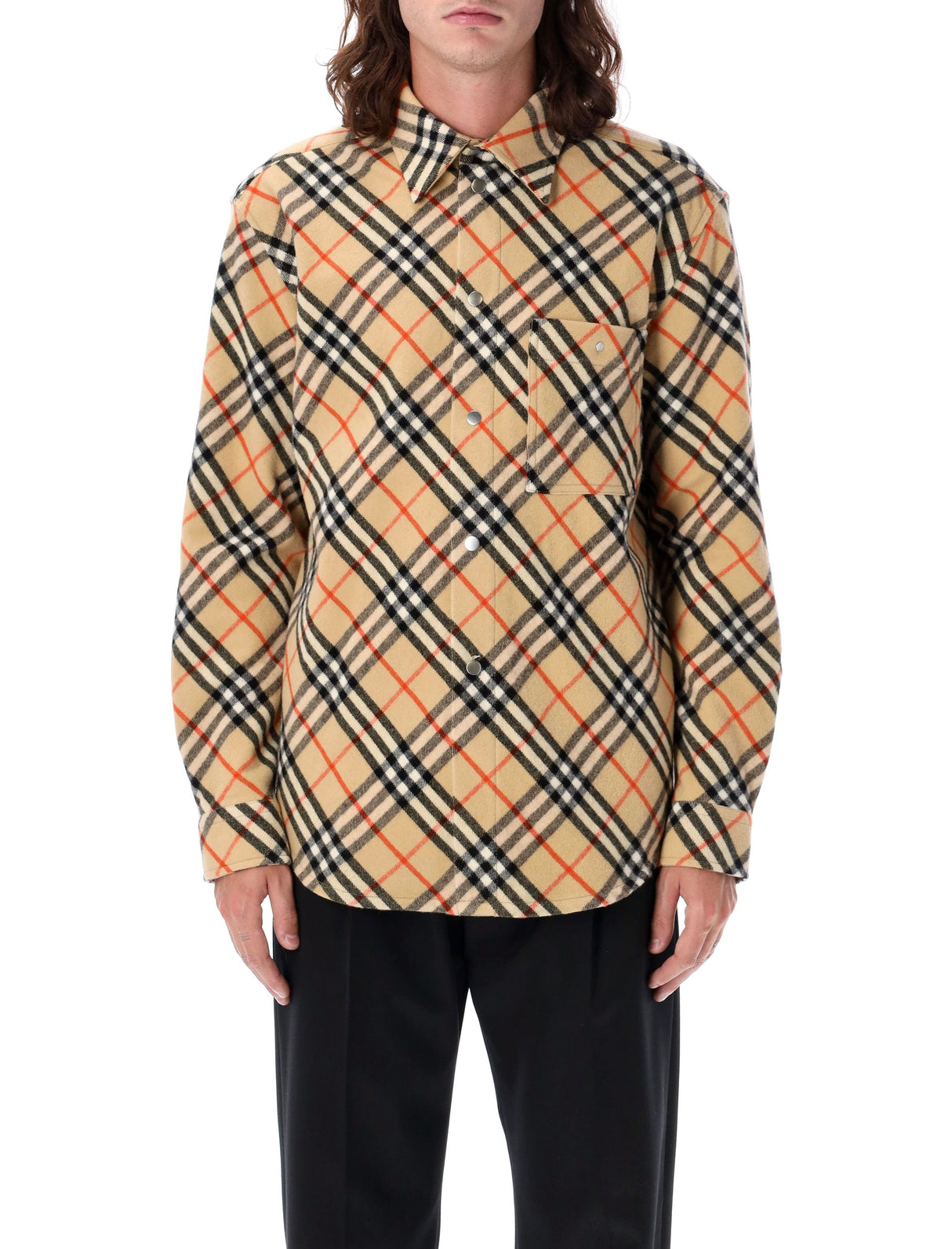 BURBERRY Men's Regular Fit Vintage Check Wool Flannel Shirt