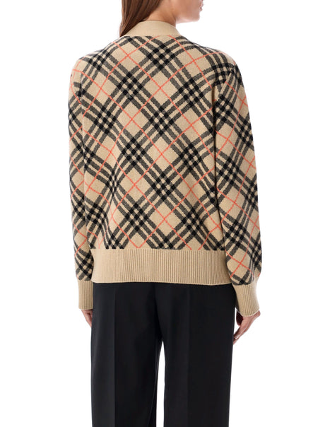 BURBERRY Classic Check Cashmere Cardigan - Regular Fit, Size S