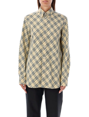 BURBERRY Checkered Oversized Shirt - Women's Regular Fit