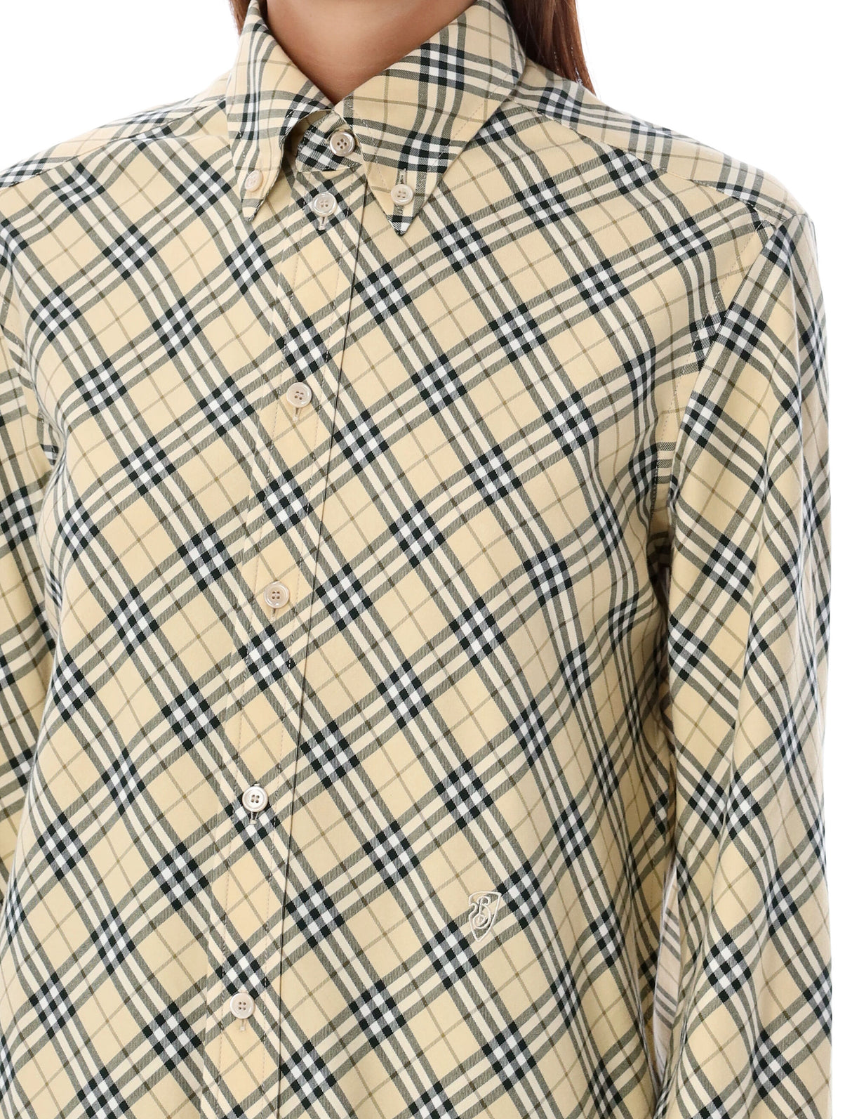 BURBERRY Checkered Oversized Shirt - Women's Regular Fit