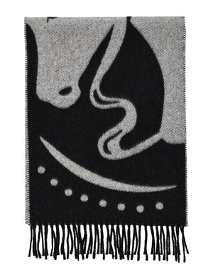 BURBERRY Mirrored Horse Cashmere Scarf - 32 cm x 168 cm