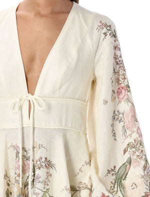 ZIMMERMANN Waverly Floral Linen Mini Dress