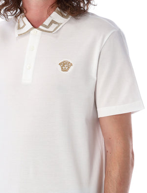 VERSACE Elegant Embroidered Polo with Medusa Logo