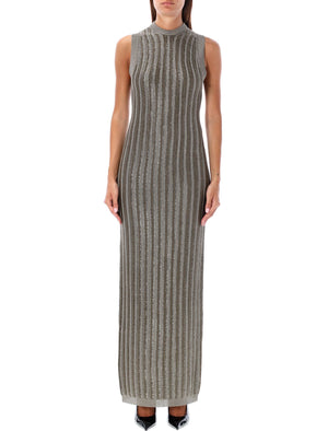 TOM FORD Metallic Olive Braided Long Dress