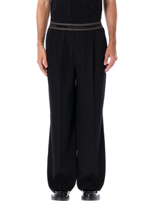 ACNE STUDIOS Urban Luxe Logo Waistband Wide-Leg Pants