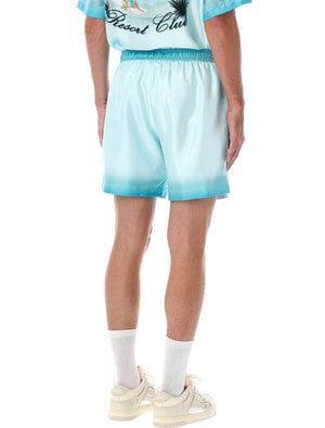 AMIRI Resort Club Cerulean Silk Shorts