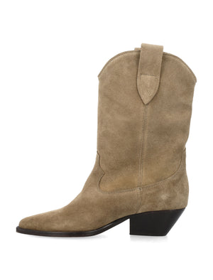 ISABEL MARANT Taupe Suede Cowboy Ankle Boots