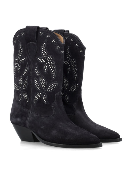 ISABEL MARANT Embroidered Cowboy Ankle Boots