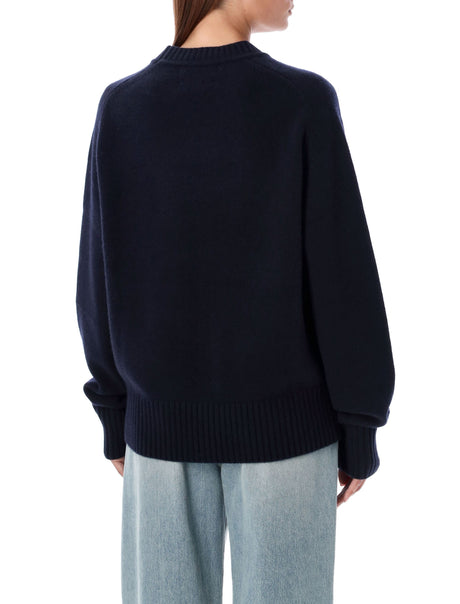 EXTREME CASHMERE Luxurious Navy Cashmere Crewneck Sweater